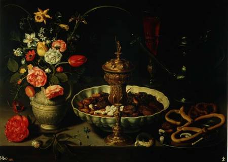 Still Life of Flowers and Dried Fruit von Clara Peeters