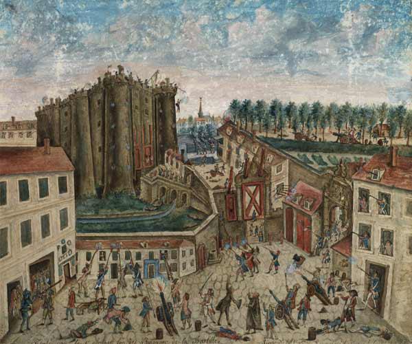 The Siege of the Bastille, 1789 (gouache on card)