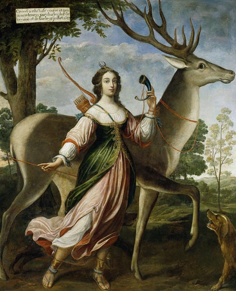 Marie de Rohan-Montbazon (1600-79) Duchess of Chevreuse as Diana the Huntress von Claude Deruet