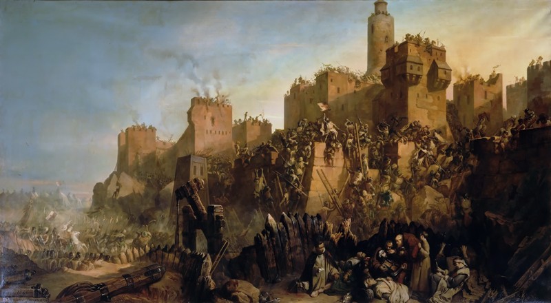 Die Eroberung Jerusalems durch Jacques de Molay in 1299 von Claude Jacquand