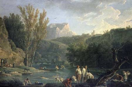River Scene with Bathers von Claude Joseph Vernet