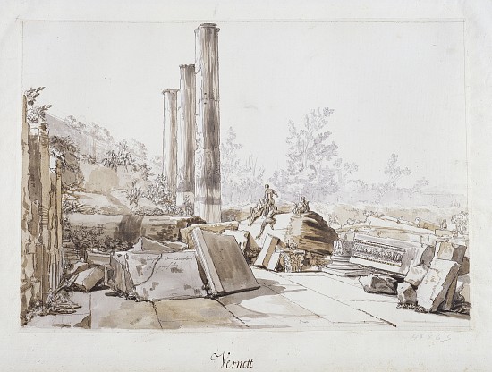 Ruins of the Temple of Serapis at Pozzuoli von Claude Joseph Vernet