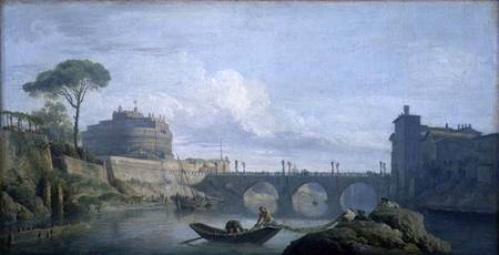 View of the Bridge and Chateau of St. Angelo, Rome von Claude Joseph Vernet