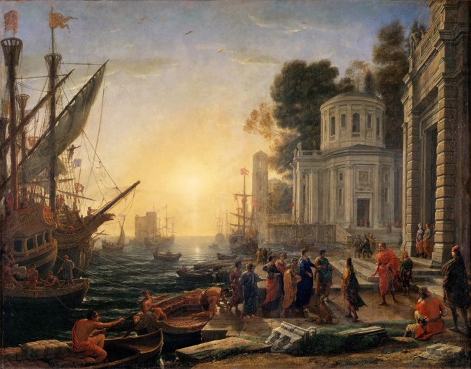 Hafen mit der Ankunft der Kleopatra in Tarsus von Claude Lorrain