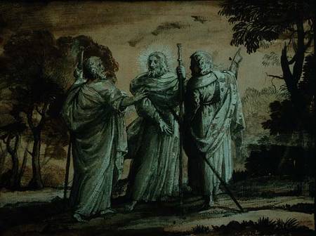 Journey to Emmaus (black chalk & gouache on paper) von Claude Lorrain