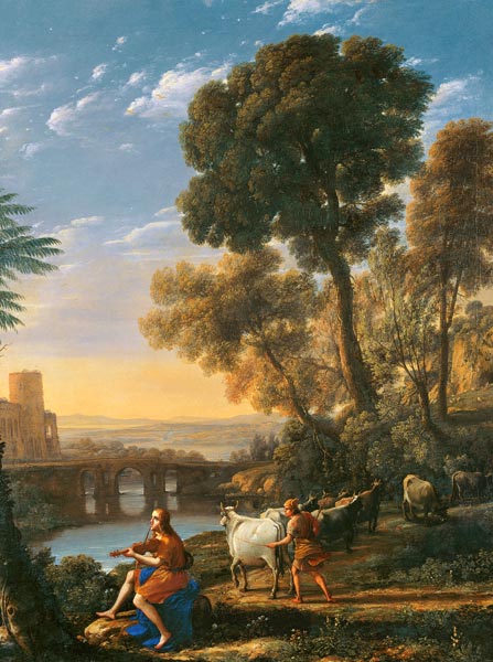 Landscape with Apollo guarding the herds of Admetus von Claude Lorrain