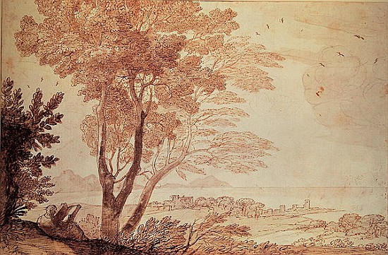 Landscape (pen and ink on paper) von Claude Lorrain