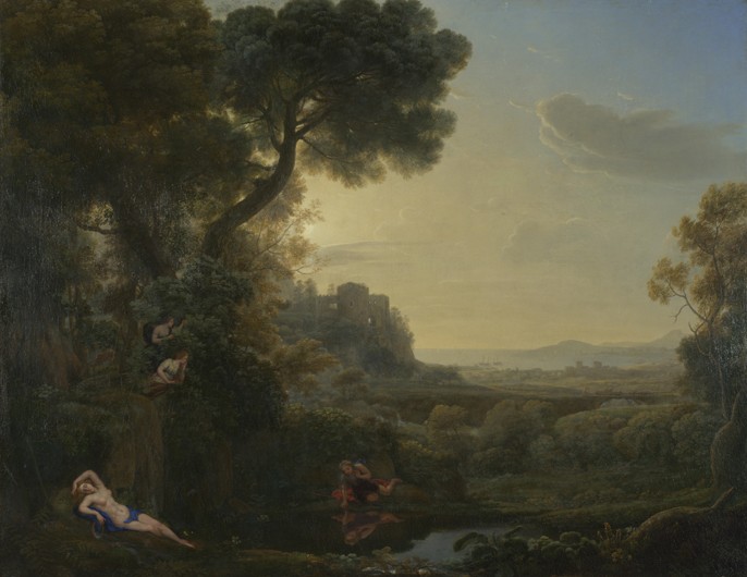 Landschaft mit Narcissus und Echo von Claude Lorrain