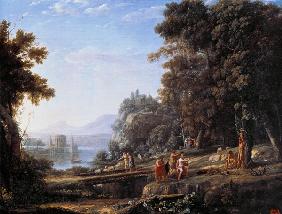 Landschaft mit Apollo und Marsyas.