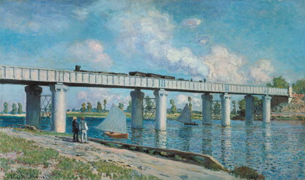 Die Eisenbahnbrücke von Argenteuil von Claude Monet