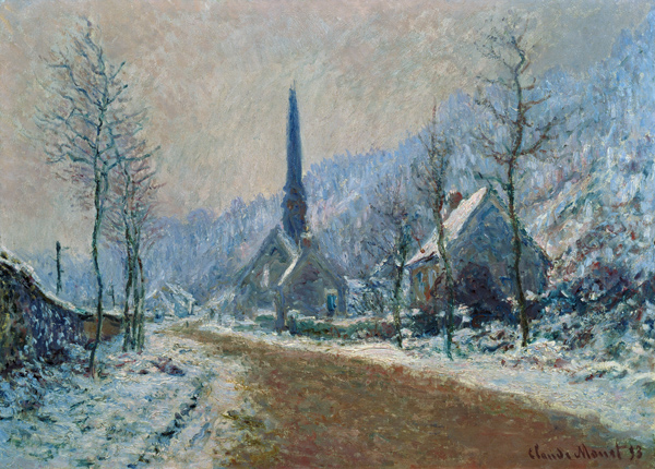 Die Kirche von Jeufosse im Winter von Claude Monet