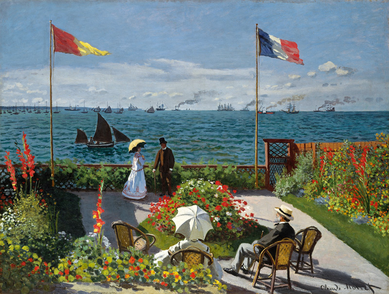 Die Terrasse am Meeresufer von Sainte - Adresse von Claude Monet