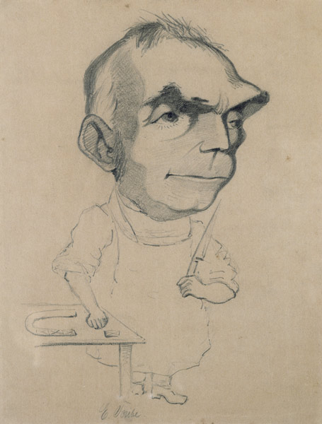 Eugene Scribe (1791-1861) from a photograph by Nadar (pencil on paper) von Claude Monet