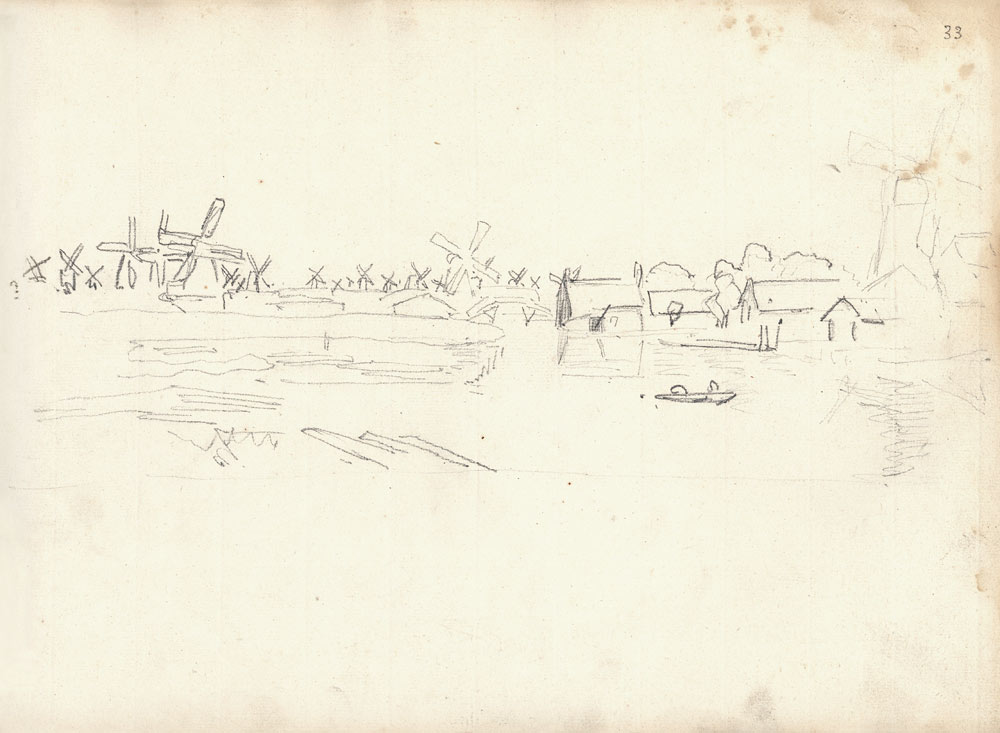 Mills on the Zaan upriver from Zaarndam von Claude Monet