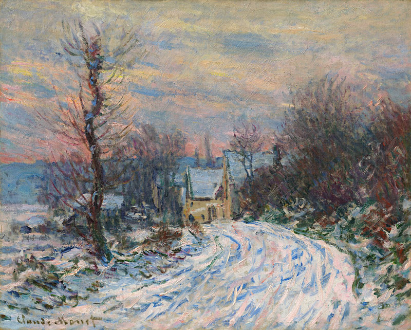 Ortseingang von Giverny im Winter von Claude Monet
