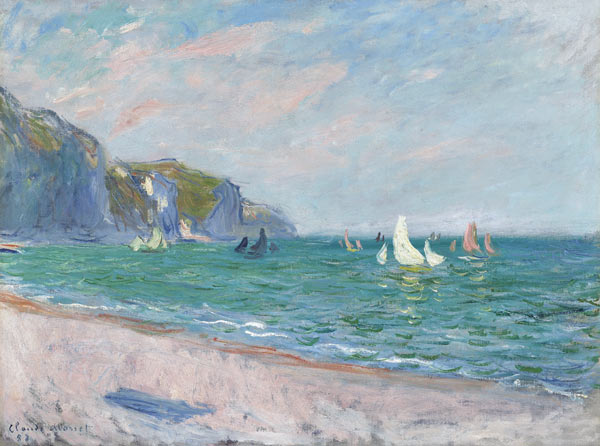 Bateaux devant les falaises de Pourville von Claude Monet
