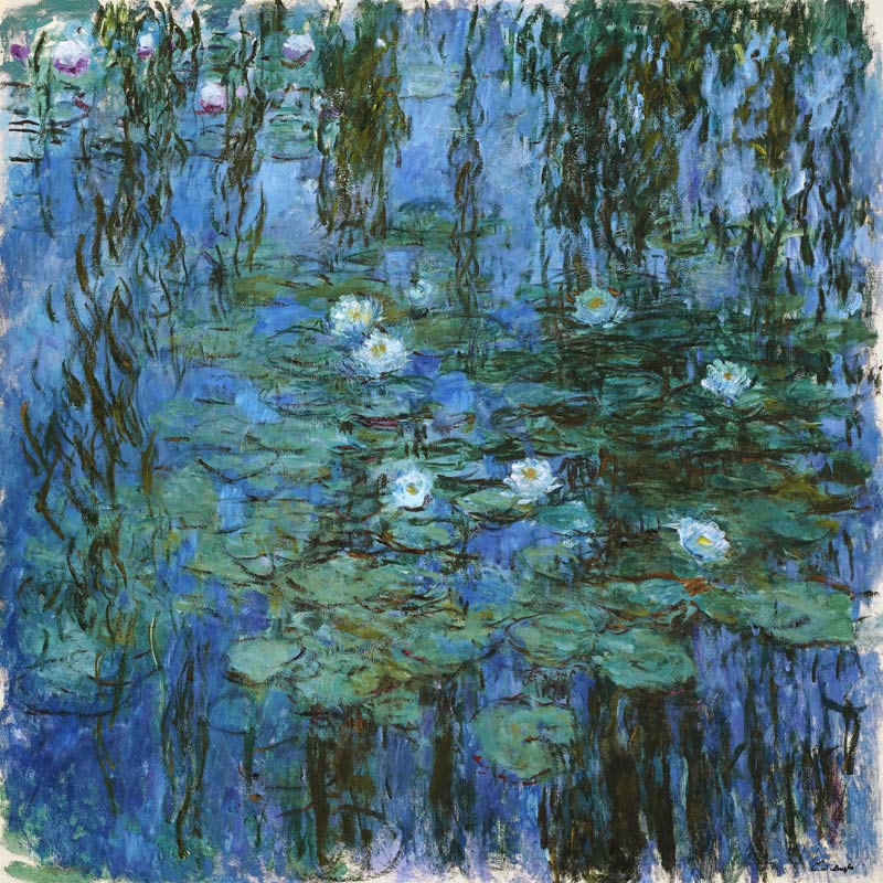 Seerosen mit Trauerweidenzweigen von Claude Monet