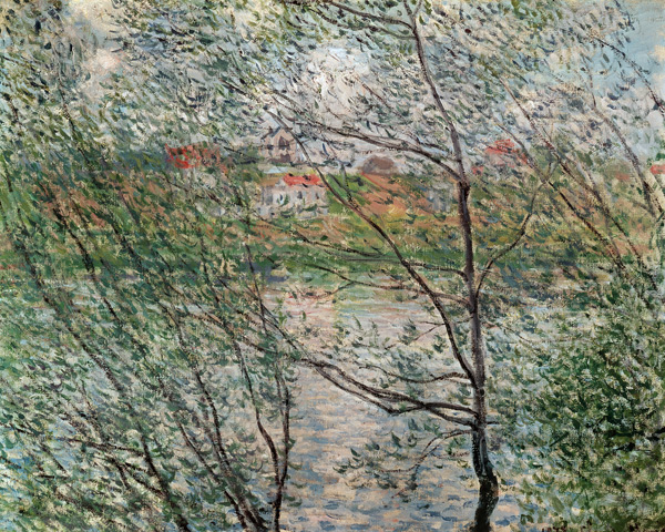 The Banks of the Seine or, Spring through the Trees von Claude Monet