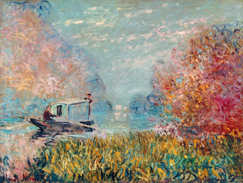 The Boat Studio on the Seine von Claude Monet