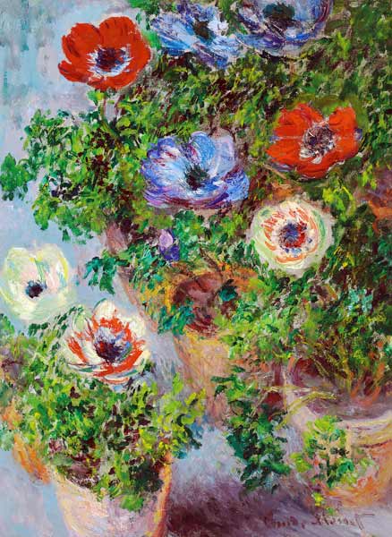 Anemonen in einer Vase von Claude Monet
