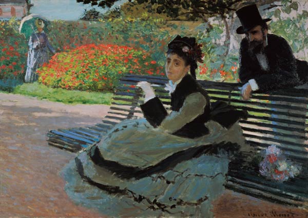 Auf der Parkbank. von Claude Monet