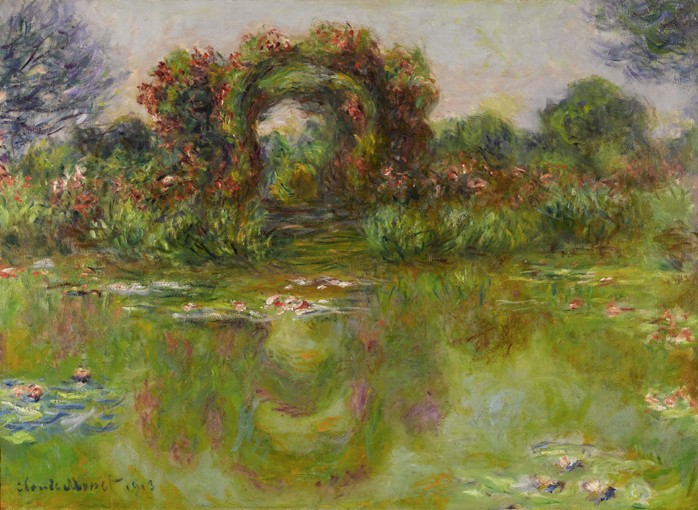 Bassin aux Nymphéas, les Rosiers von Claude Monet