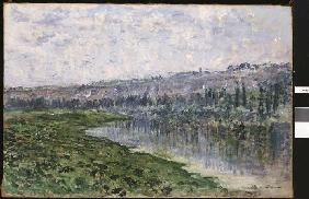 Die Seine mit den Hügeln von Chantemsle 1880