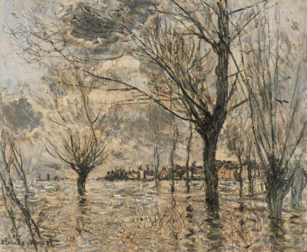 Hochwasser an der Seine bei Vetheuil von Claude Monet