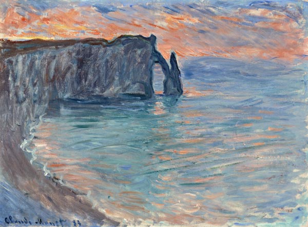 Les Falaises d'Etretat. von Claude Monet