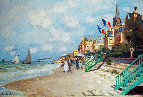 Am Strand von Trouville von Claude Monet