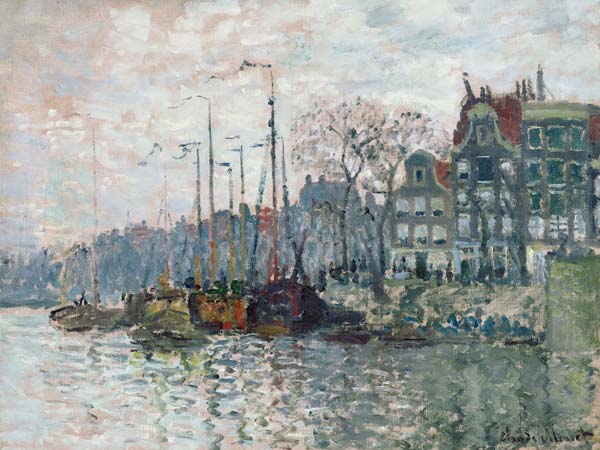 Blick auf die Prins Hendrikkade und die Kromme Waal in Amsterdam von Claude Monet