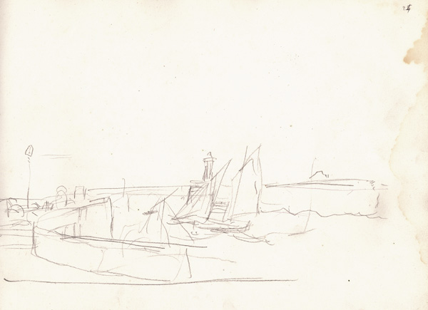 Segelbote laufen aus dem Hafen aus von Claude Monet