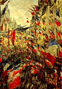 Strasse im Flaggenschmuck von Claude Monet