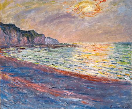 The Beach at Pourville, Setting Sun 1882
