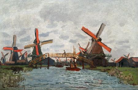 Windmühlen in Westzijderveld in der Nähe von Zaandam 1871