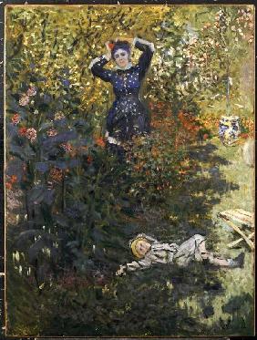 Camille und Jean Monet im Garten 1873