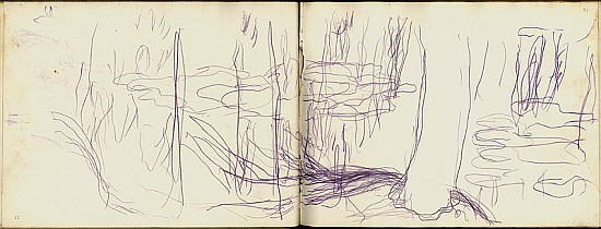 Weeping willow (purple pencil on paper) von Claude Monet