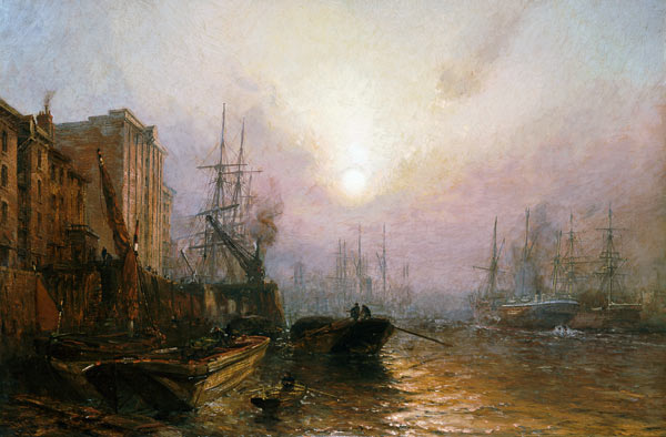 The Pool Of London, Evening von Claude T. Stanfield Moore