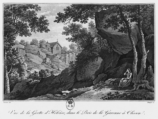 View of Heloise grotto in the park of La Garenne at Clisson, illustration from ''Voyage pittoresque  von Claude Thienon