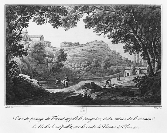 View of the torrent known as La Sanguese and the ruins of the house of Abelard at the Pallet, on the von Claude Thienon