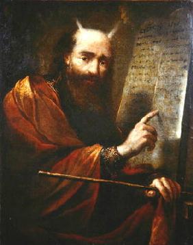 Moses and the Tablets of the Law (oil on canvas) 1668