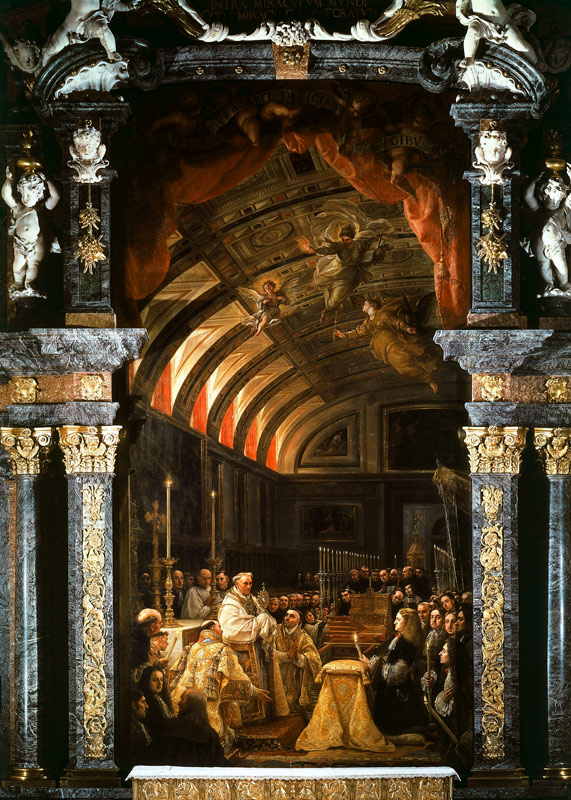 Holy Communion of Charles II (1661-1700) and his Court von Claudio Coello