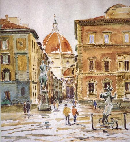 206 Piazza SS Annunziata, rain clearing 1998