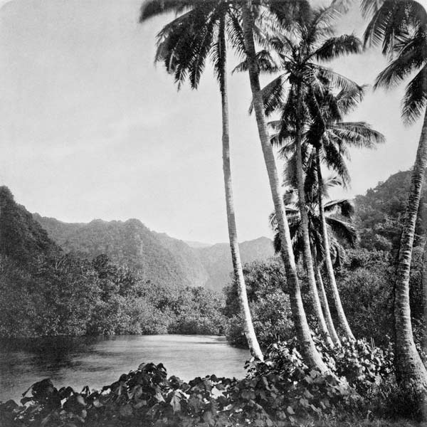 Hitiaa Lake, from 'Tahiti', published in London, 1882 (b/w photo) von Colonel Stuart-Wortley