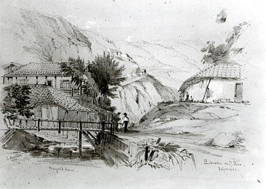 Berger''s House, Valparaiso, 1834 (pencil & w/c on paper) von Conrad Martens