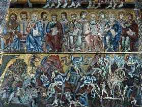 Hell, detail of the Last Judgement from the vault above the apse 1225