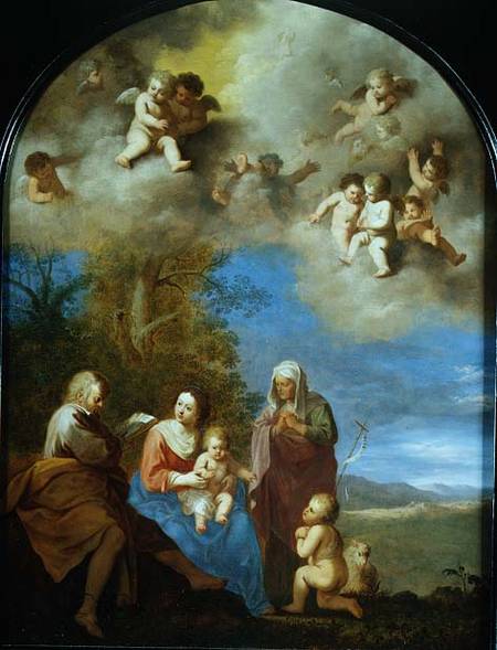 The Holy Family (panel) von Cornelis Poelenburgh