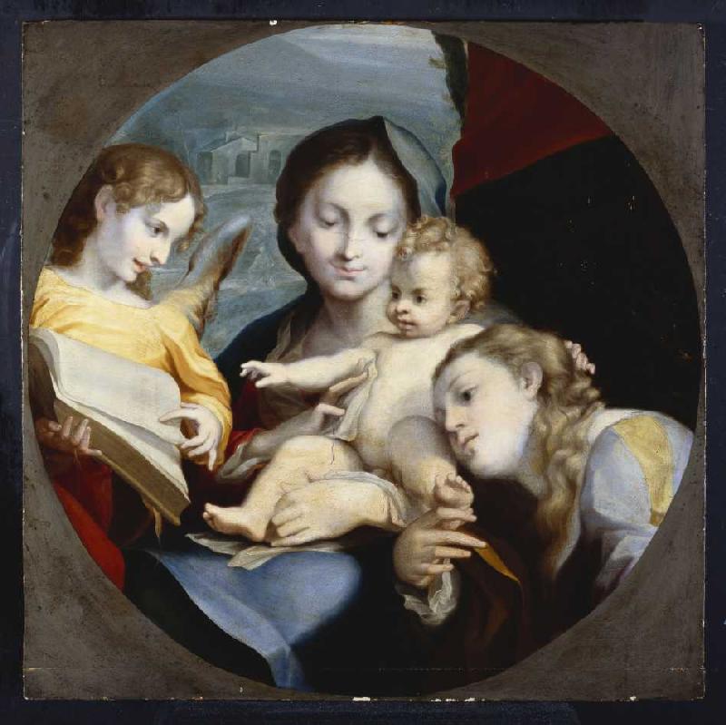 Madonna mit Kind, der hl. Katharina und einem Engel. von Correggio (eigentl. Antonio Allegri)