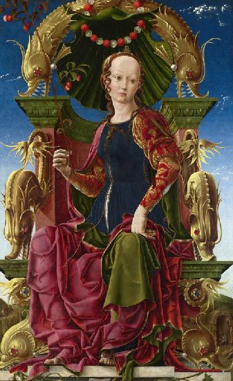 Painting of an Allegorical Figure of Calliope c. 1455-60