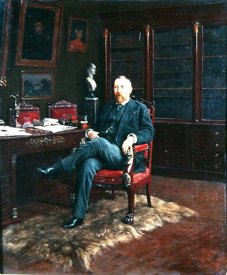 Portrait of Paul Marmottan (1856-1932) in his Study von count of Rosen